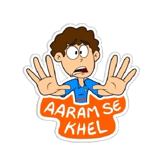 😢 AARAM SE KHEL Cartoon, Figur, Indisch, Hindi, Khel, Ruhig, Entspannen telegram sticker