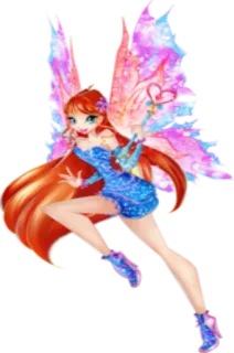 🧚‍♀ Bloom Winx Club Bloom, fata, ali, Winx Club, magia, cartoni animati, glitter whatsapp sticker