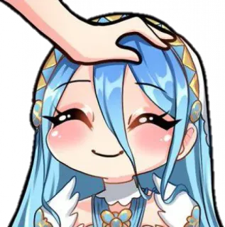 😊 Anime, Sticker, Fofo, Personagem, Carinho na cabeça whatsapp sticker