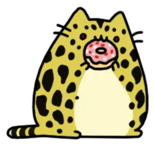🍩 猫, 甜甜圈, 动物, 贴纸, 卡通, 可爱 telegram sticker