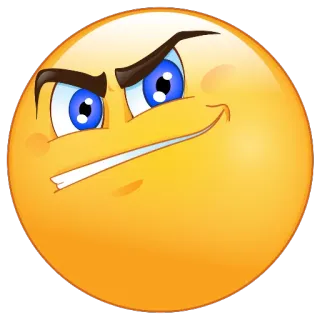 😈 emoticono, emoji, sonrisa irónica, actitud telegram sticker