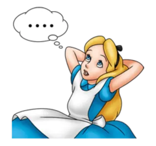 😪 Alice Alice in Wonderland 앨리스, 이상한 나라, 생각, 꿈, 만화, 애니메이션 telegram sticker