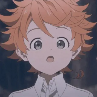 ⛓ Emma The Promised Neverland Anime, Manga, Chica, Dibujo animado, Emma, The Promised Neverland, Sorprendida, Expresión telegram sticker