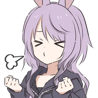 😮‍💨 Аниме, Милый, Стикер, Кролик, Девушка, Мультфильм whatsapp sticker