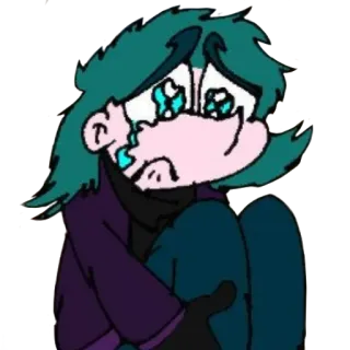 😢 verdrietig, huilen, personage, cartoon whatsapp sticker