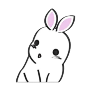 👀 lapin, lapinou, animal, mignon, dessin animé, blanc whatsapp sticker