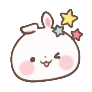 🐰 rabbit, bunny, cute, kawaii, stars, winking, animal telegram sticker