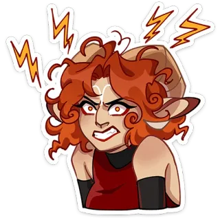😠 naklejka, zły, demon, postać, wściekłość, kreskówka telegram sticker