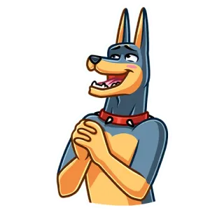 ☺️ собака, животное, мультфильм, счастливый, питомец, доберман telegram sticker