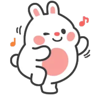 😙 rabbit, bunny, cute, kawaii, animal, cartoon whatsapp sticker