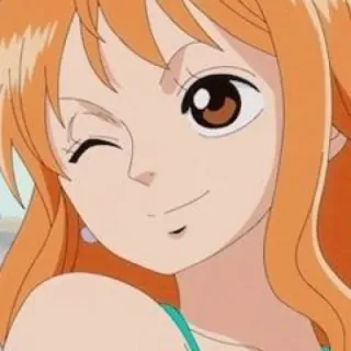 🍊 Nami One Piece 애니메이션, 원피스, 나미, 만화, 캐릭터, 윙크 telegram sticker