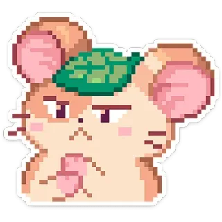 🤨 픽셀 아트, 마우스, 만화, 동물, 귀여운, 웃긴, 스티커 telegram sticker