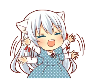 😀 Anime, Chibi, Niedlich, Katzenohren telegram sticker