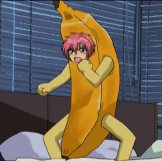 😤 Bananenanzug, Anime, Cartoon, Lustig, Kostüm, Albern telegram sticker