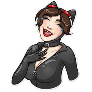 😂 Catwoman catwoman, dc comics, costume, supereroe, cattivo whatsapp sticker