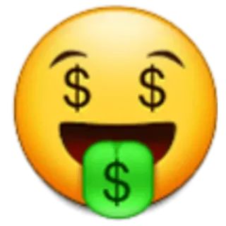 🤑 emoji, money, dollar sign, greedy, rich telegram sticker