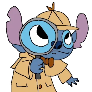 👀 Stitch stitch, detective, cartoni animati, disney telegram sticker