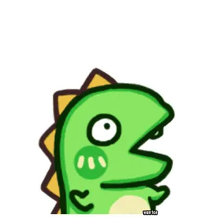😀 恐龙, 可爱, 卡通, 绿色, 卡哇伊, 动物 whatsapp sticker