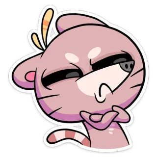 😠 cat, cartoon, animal, smug, pose, cute whatsapp sticker