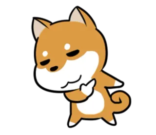 😏 Hund, Shiba Inu, Stinkefinger, beleidigende Geste, Cartoon, süß, Sticker whatsapp sticker