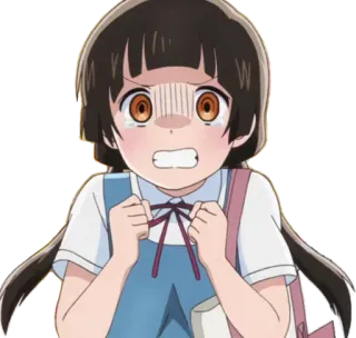 🐻 anime, girl, worried, expression, schoolgirl, character, cartoon telegram sticker