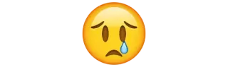 😢 emoji, triste, llorando, lagrimoso telegram sticker