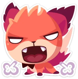 😤 volpe, arrabbiato, cartone animato, animale, carino, kawaii telegram sticker