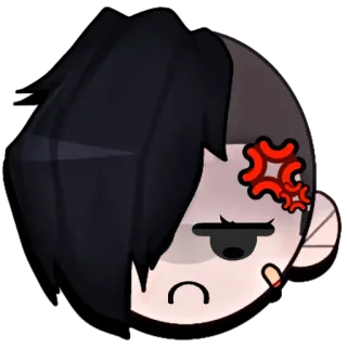 😠 marah, anime, kartun, ekspresi, jengkel, karakter whatsapp sticker