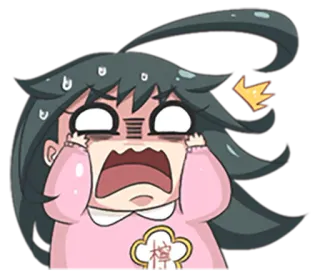 😱 cartoon, anime, shocked, scared, expression, girl, kawaii telegram sticker