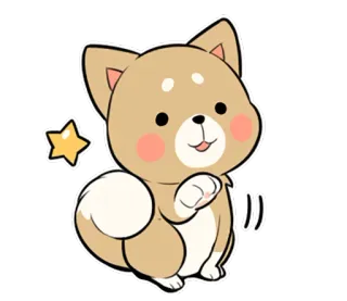🐶 りり собака, милый, животное, каваий, сиба-ину, наклейка, чиби, мультфильм telegram sticker