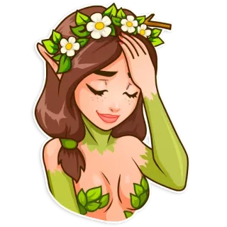 🤦‍♀️ elfo, fiore, donna, fata, natura telegram sticker