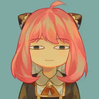 😐 Anya Forger Spy × Family Anime, Spy x Family, Anya Forger, Cartoon, Meme, Lustig telegram sticker