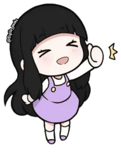 👍 @Sigilo_packs Dibujos animados, Chica, Chibi, Anime, Kawaii, Feliz telegram sticker