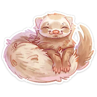 ⭐ furão, animal, fofo, animal de estimação, peludo telegram sticker