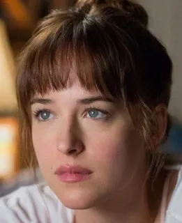 😐 wanita, potret, Dakota Johnson, wajah, aktris, brunet telegram sticker