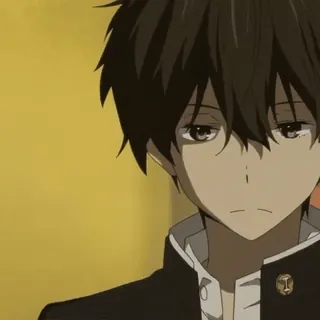 💭 Anime, Chico, Uniforme escolar, Hitori, Oreki Houtarou telegram sticker
