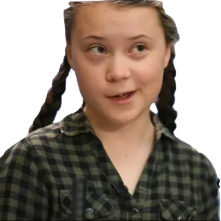 😜 Greta Thunberg Greta Thunberg, climate activist, environmentalist, teenager, portrait telegram sticker
