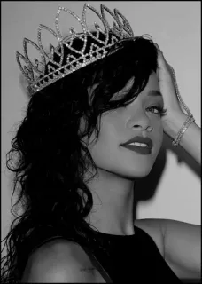🗝 Rihanna Rihanna, cantora, celebridade, coroa, rainha, retrato telegram sticker