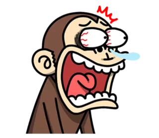 😰 원숭이, 미친, 과장된, 만화, 감정적인, 충격받은 telegram sticker