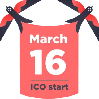 🗓 March 16 ICO start Mars, date, événement, ICO telegram sticker