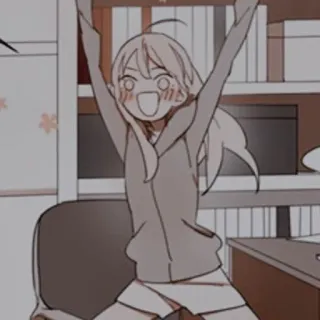 🍢 anime, cartoon, celebration, excited, happy, cheering telegram sticker