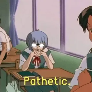 😠 Rei Ayanami Neon Genesis Evangelion Pathetic. anime, sekolah, menyedihkan, Rei Ayanami, Evangelion telegram sticker