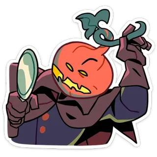 🔍 zucca, Halloween, adesivo, spaventoso, cartone animato, personaggio telegram sticker