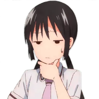 🤔 Anime, Pensando, Garota, Desenho animado, Duvidoso, Confusa, Questionando telegram sticker