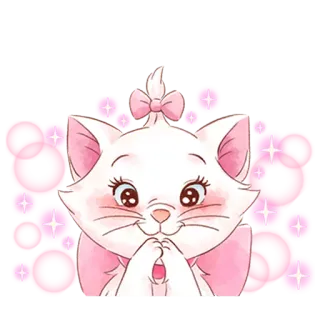 🥰 Marie The Aristocats gato, lindo, Disney, Los Aristogatos, gatito, adorable, rosa telegram sticker