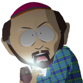 🐺 Kyle Broflovski South Park cartoon, animation, angry, wine telegram sticker