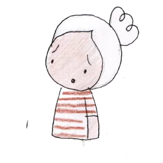 😮 dibujos animados, personaje, ilustración, triste, chica telegram sticker