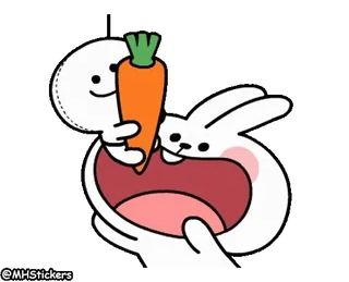 🤩 @MHStickers 토끼, 당근, 귀여운, 카와이, 스티커, 만화, 버니, 동물 telegram sticker