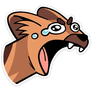 ⭐ animal, crying, sad, distressed, cartoon, dog, emotional telegram sticker