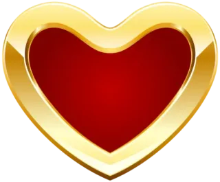💕 coeur, amour, or, rouge, Saint-Valentin, symbole telegram sticker